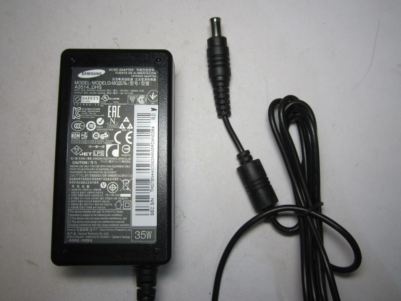 New Samsung 14V 2.5A 35W AC DC Power Adapter PSU for LS27E510CS/EN Monitor